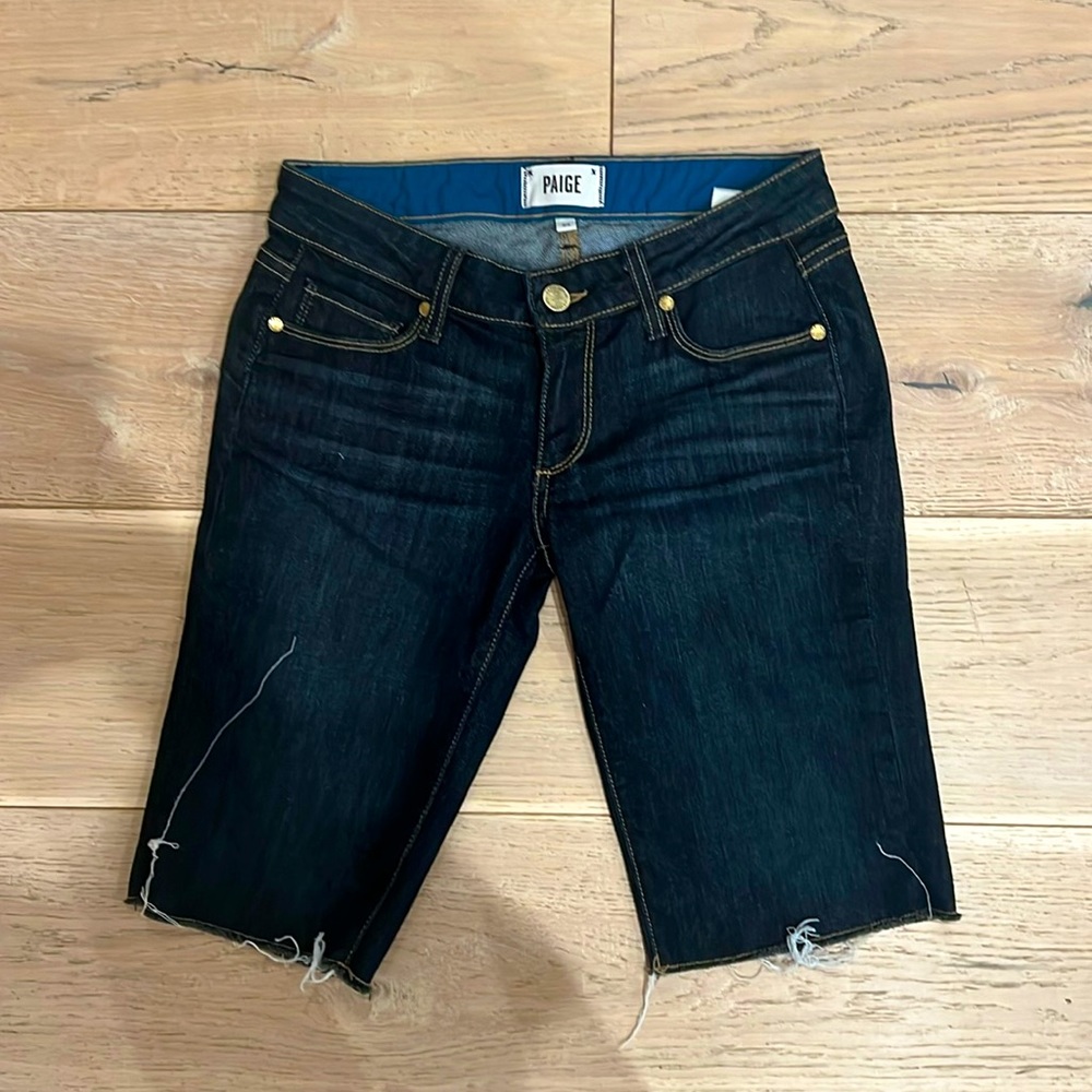 Paige Jean Shorts Worn Once - Size 24- Dark Denim